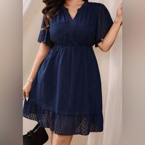 Elegant Navy Blue Women's Dress